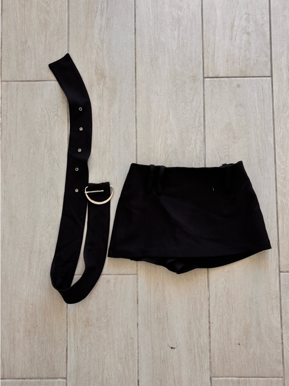 Peppermayo Black Mini Skort with Wide Belt